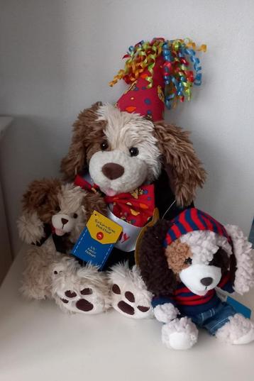 Build a Bear grote hond met kleding HAPPY BIRTHDAY + puppies beschikbaar voor biedingen