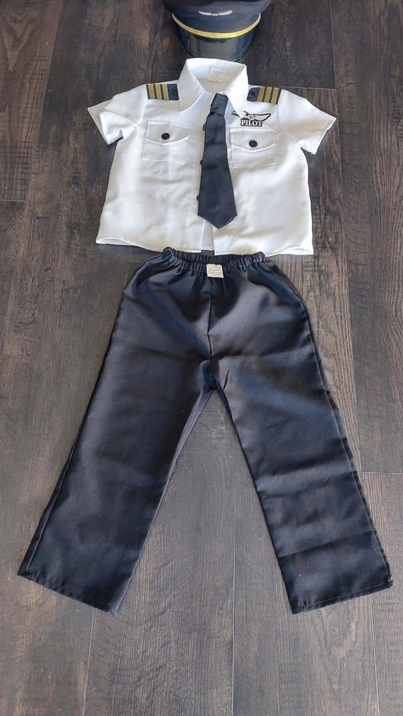 Pilotenpak maat 104, Kinderen en Baby's, Carnavalskleding en Verkleedspullen, Ophalen, Zo goed als nieuw, 104 of kleiner