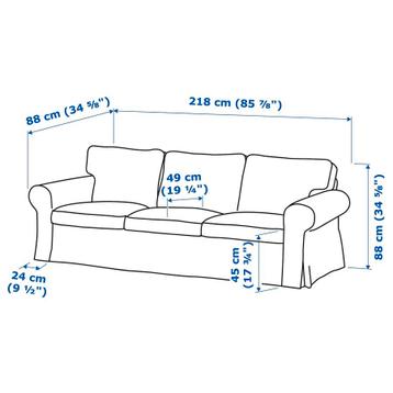 Ikea Ektorp 3-zits bank + hocker - afbeelding 3