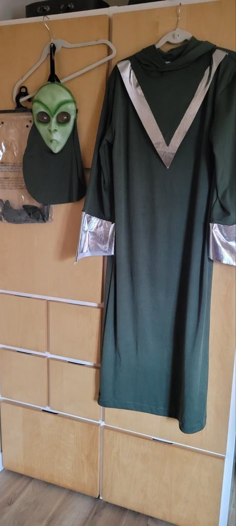 Alien Carnavalspak, Kinderen en Baby's, Carnavalskleding en Verkleedspullen, Ophalen of Verzenden, Zo goed als nieuw, Jongen of Meisje