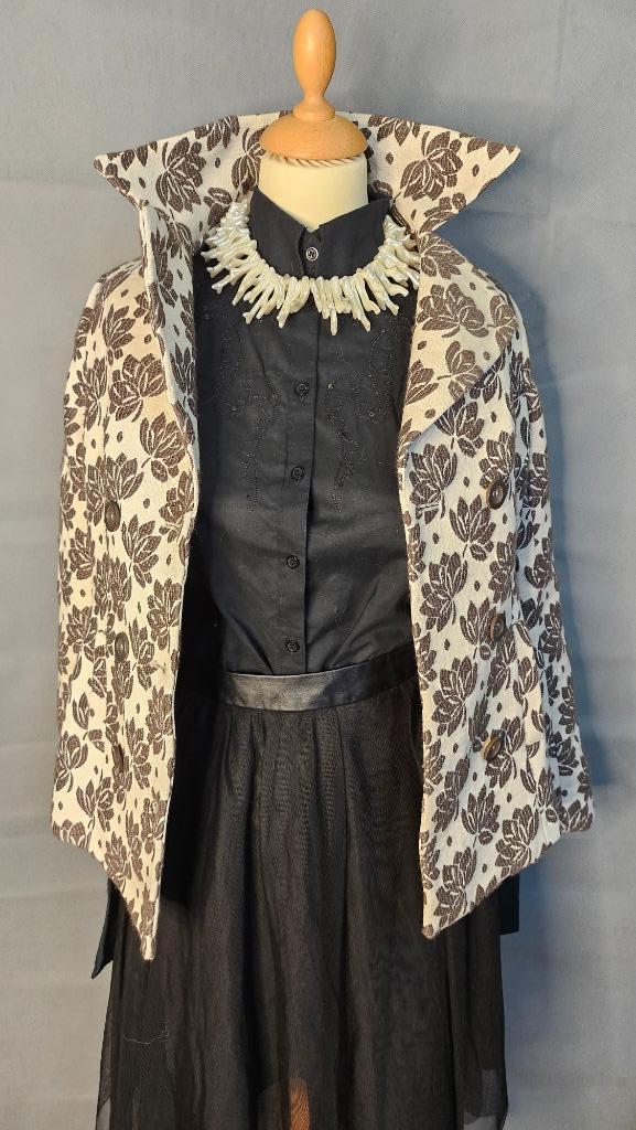 Chique Double Deux Sissy Boy Jasje met Bladprint - Maat S, Kleding | Dames, Jasjes, Kostuums en Pakken, Zo goed als nieuw, Kostuum of Pak