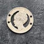 Beschadigd Dubbeltje Wilhelmina 1926 - Decoratief, Postzegels en Munten, Munten | Nederland, Zilver, Ophalen of Verzenden, 10 cent