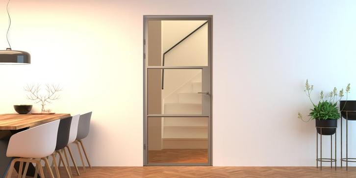 Aluminium (steellook) binnendeuren, Doe-het-zelf en Verbouw, Deuren en Horren, Nieuw, Binnendeur, 215 cm of meer, 80 tot 100 cm