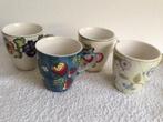 4 VIC'S handbeschilderd koffie kopjes inhoud 125 ml., Gebruikt, Keramiek, Ophalen of Verzenden, Overige stijlen