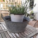 Zinken teil, Tuin en Terras, Bloembakken en Plantenbakken, Ophalen of Verzenden, Zo goed als nieuw, Metaal, 30 tot 60 cm