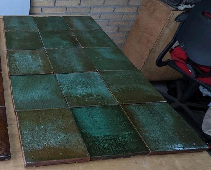 Geglazuurde vloertegels boeren plavuizen Esteriken Estrikken, Doe-het-zelf en Verbouw, Tegels, Gebruikt, Vloertegels, Keramiek