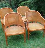 webbing stoelen, eetkamerstoelen boho stijl, Huis en Inrichting, Ophalen, Gebruikt, Bruin, Vier