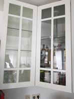 Ikea method vitrine hoekkasten met carroussel en verlichting, Huis en Inrichting, Keuken | Keukenelementen, Ophalen, Wit, 50 tot 100 cm
