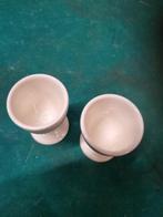 eierdoppen 2 x creme aardewerk, Ophalen of Verzenden