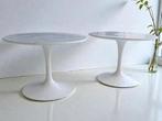 2x 50cm Eero Saarinen Knoll International Tulip bijzet tafel, Gebruikt, 50 tot 100 cm, Minder dan 50 cm, Rechthoekig