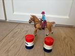 Schleich barrel racing set met doos 41417, Ophalen of Verzenden, Zo goed als nieuw, Paard, Beeldje of Figuurtje