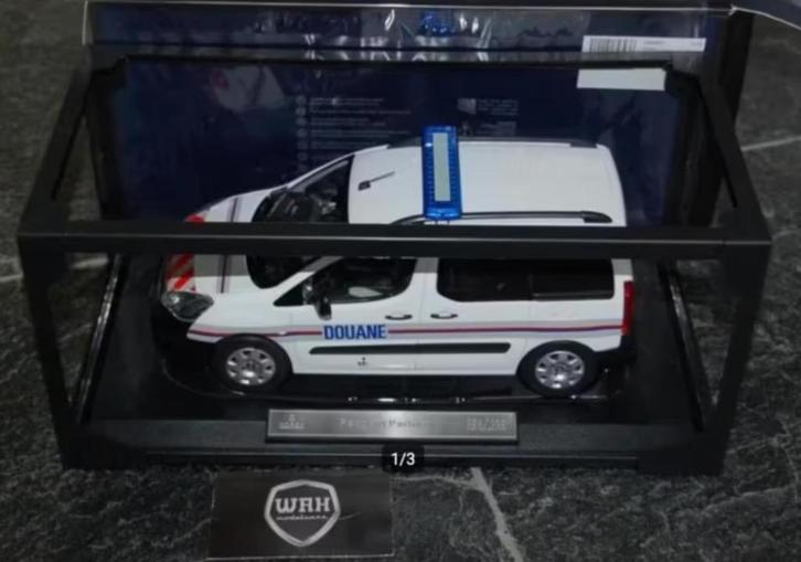 1:18 PEUGEOT PARTNER DOUANE LIMITED 100 PCS Norev 184893 WRH, Hobby en Vrije tijd, Modelauto's | 1:18, Zo goed als nieuw, Auto