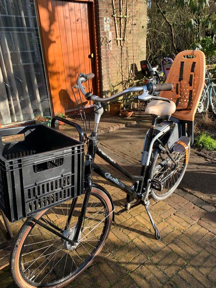 Gazelle Miss Grace Damesfiets met kinderzitje en krat, Fietsen en Brommers, Fietsen | Dames | Damesfietsen, Gebruikt, Gazelle