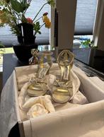 Jimmy Choo Hakken Soft Shimmer Gold Maat 37,5, Kleding | Dames, Gelegenheidskleding, Ophalen of Verzenden, Zo goed als nieuw