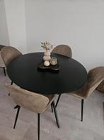 Eethoek set ronde tafel 1.20 Ø en stoelen, Huis en Inrichting, Tafels | Eettafels, Ophalen, Zo goed als nieuw, Rond, 100 tot 150 cm