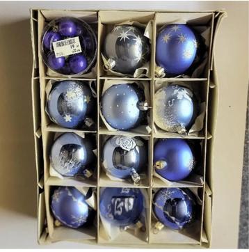 Kerstballen kerstdecoratie in blauwe kleuren Retro Vintage beschikbaar voor biedingen