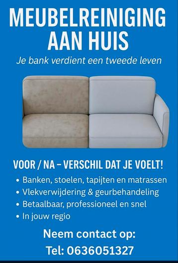 Meubel reiniging aan huis beschikbaar voor biedingen