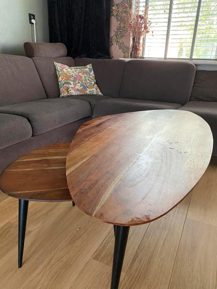 Tafel set, Huis en Inrichting, Tafels | Bijzettafels, Zo goed als nieuw, Rechthoekig, 75 cm of meer, Hout, Ophalen of Verzenden