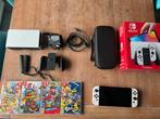 Nintendo Switch OLED + Games, Ophalen, Online, Overige genres, Zo goed als nieuw