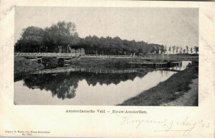 Amsterdamsche Veld  Nieuw Amsterdam uitg R. Mande, Verzamelen, Ansichtkaarten | Nederland, Ongelopen, Noord-Holland, Voor 1920