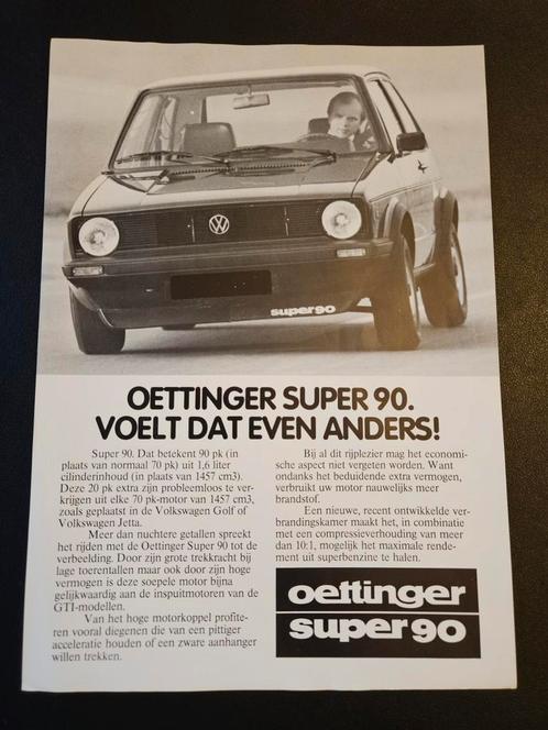 Leaflet Oettinger Super 90 Volkswagen, Boeken, Auto's | Folders en Tijdschriften, Zo goed als nieuw, Volkswagen, Ophalen of Verzenden