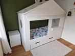Kinderbed | Huisbed, Ophalen, 85 tot 100 cm, Zo goed als nieuw, Matras