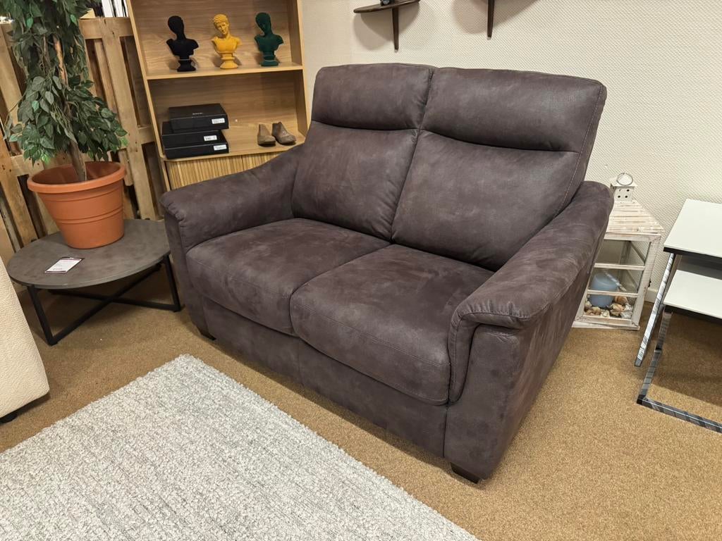 2-Zits Bank 145 Antraciet lederstof Direct leverbaar E-7338, Huis en Inrichting, Ophalen, #2-Zits#Bank#Banken#Hoekbanken#Loungebanken#Bankstellen