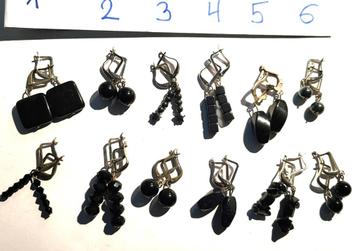 Collectie oorbellen natuursteen Jade Carneool Agaat Turkoois beschikbaar voor biedingen