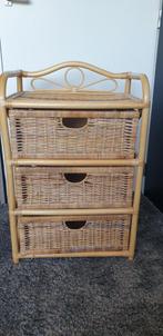 Rotan kastje met 3 laden, Huis en Inrichting, Ophalen, 50 tot 100 cm, Zo goed als nieuw, 3 of 4 laden