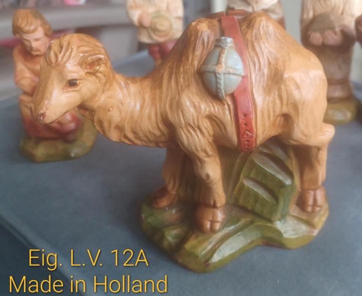 Oude Kerst stal figuren Lumen Venlo gips Kameel, Diversen, Kerst, Ophalen of Verzenden