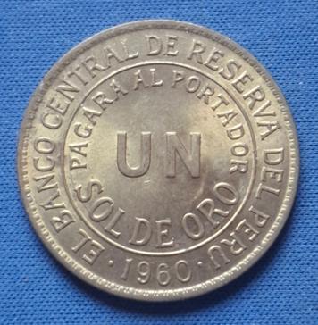 Peru 1 sol 1960 Km 222, Postzegels en Munten, Munten | Amerika, Losse munt, Zuid-Amerika, Verzenden