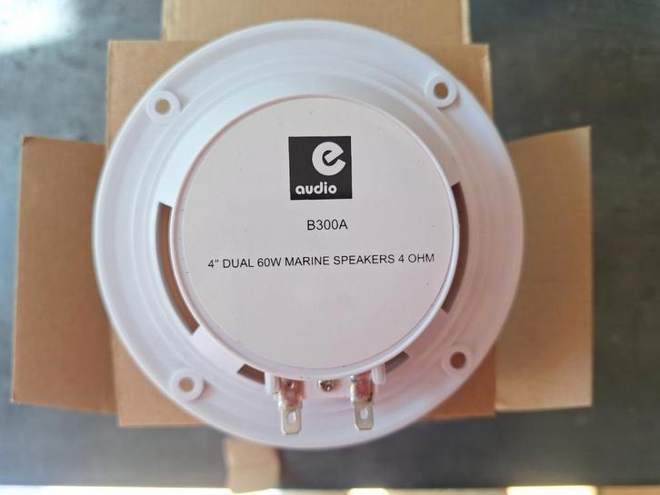 4" Dual 60W Marine Luidsprekers eAudio - 2x nieuw in Doos, Audio, Tv en Foto, Luidsprekers, Nieuw, Front, Rear of Stereo speakers
