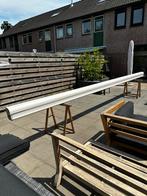 Zonnescherm 6,25 x 3,00 beige met wit doek, Tuin en Terras, Zonneschermen, Ophalen, 450 cm of meer, Elektrisch, Zo goed als nieuw
