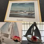 verzameling boten schepen beeld vaas + pentekening maanlicht, Ophalen of Verzenden, Gebruikt, Zeilboot, Gebruiksvoorwerp