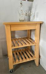 KEA BEKVÄM keukentrolley 60x50x85 cm hout, D, Zo goed als nieuw, Minder dan 100 cm, 25 tot 50 cm