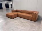 Prachtige Hoekbank Cognac Micro Leder Bank GRATIS BEZORGING, Huis en Inrichting, Banken | Bankstellen, Ophalen, Zo goed als nieuw