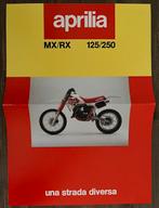 Brochure / folder Aprillia crossmotor MX/RX 125/250 (~1985)., Ophalen of Verzenden, Zo goed als nieuw, Motoren