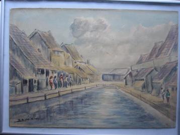 Mooi Indonesisch schilderij , ZWEMBAD ??? sign DANANE beschikbaar voor biedingen