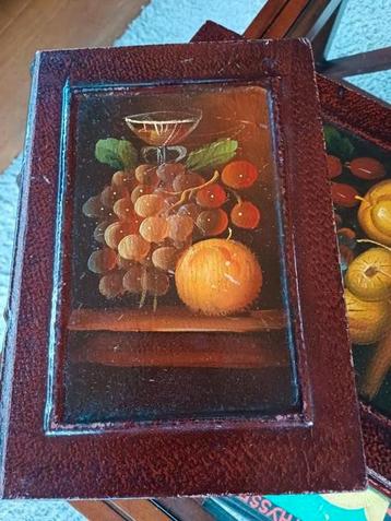 3 delig set houten doos boek Franse brocante handpainted beschikbaar voor biedingen