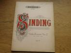 SINDING - VIOOL CONCERT NO.2 D MAJEUR OPUS 60 - VIOOL EN PIA, Muziek en Instrumenten, Bladmuziek, Gebruikt, Ophalen of Verzenden
