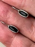 Zilveren oorbellen onyx, Hangers, Verzenden, Zwart, Zo goed als nieuw