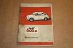 Fiat 600D - Handleiding - 1965, Auto diversen, Handleidingen en Instructieboekjes, Ophalen of Verzenden
