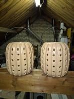 Set van 2 beige kandelaars, Ophalen, Overige materialen, Beige, Zo goed als nieuw