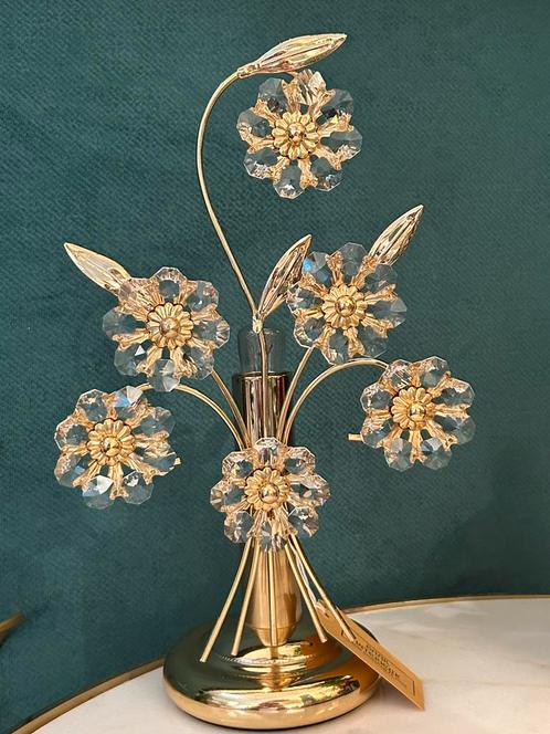 GEMERKTE SWAROVSKI tafellamp bloemen frame kristal, Huis en Inrichting, Lampen | Tafellampen, Minder dan 50 cm, Glas, Ophalen of Verzenden