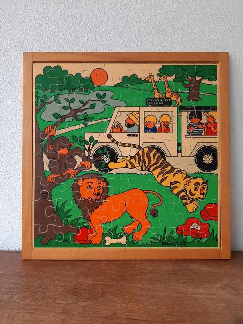 Houten puzzel Safari Afrika Educo, Kinderen en Baby's, Speelgoed | Educatief en Creatief, Zo goed als nieuw, Ophalen of Verzenden