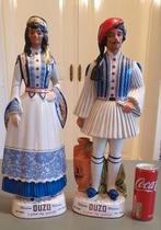 Twee grote vintage metaxa / ouzo flessen beelden, Ophalen