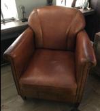 Leren fauteuil i.z.g.st. bieden (omgeving Zierikzee Zeeland), Huis en Inrichting, Fauteuils, Ophalen, Gebruikt, Leer