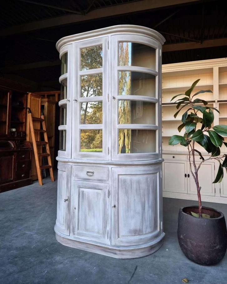Half ronde Buffetkast | Vitrinekast | Winkelkast #2372, Huis en Inrichting, Kasten | Buffetkasten, Gebruikt, 200 cm of meer, 100 tot 150 cm