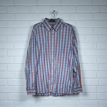 Gant Overhemd Maat L Blauw Oranje Streep Liberty Bell Poplin beschikbaar voor biedingen