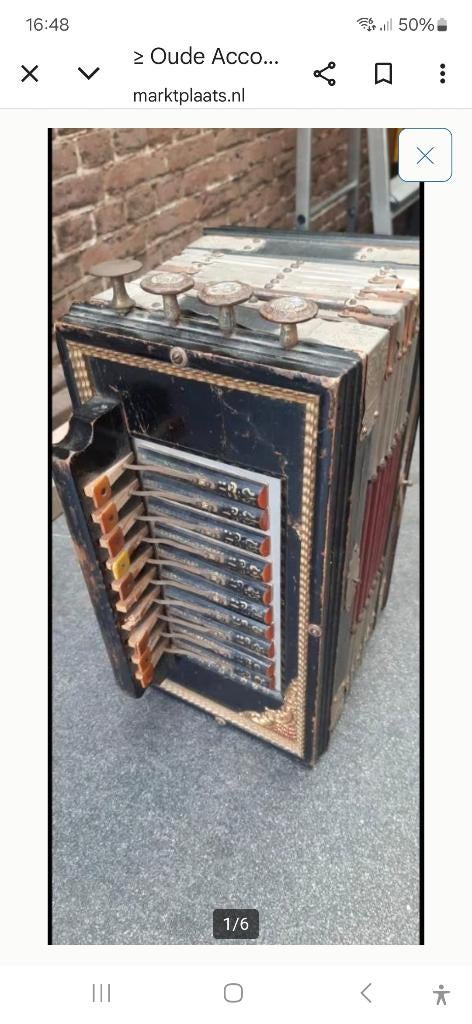 Oude accordion, Gebruikt, Overige formaten, Toetsaccordeon, Ophalen